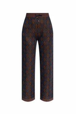 Etro NAVY BLUE Pants with Lurex Thread
