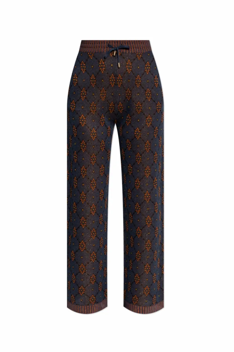 Etro NAVY BLUE Pants with Lurex Thread