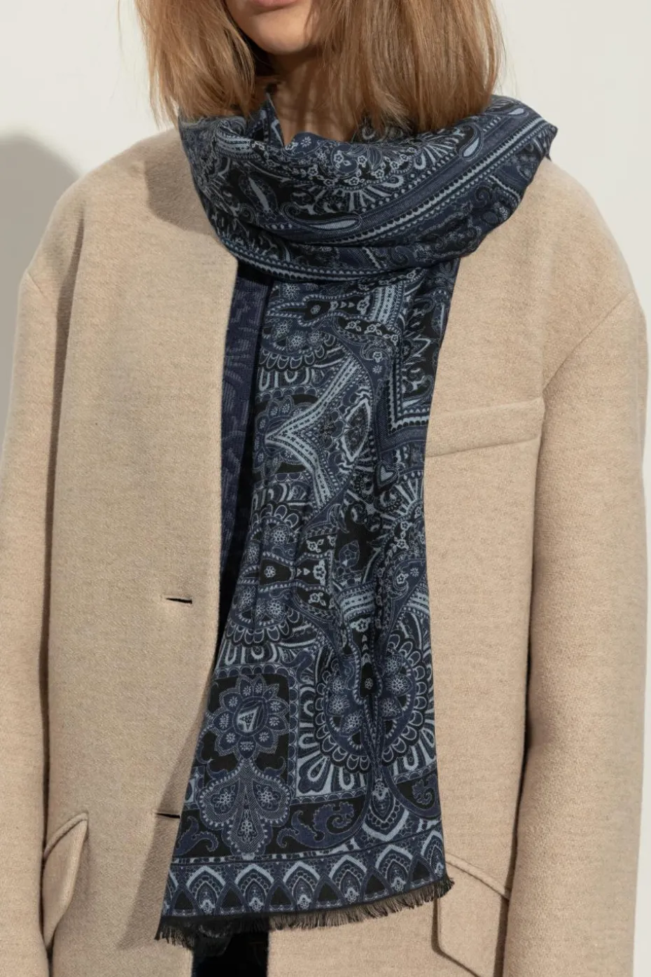 Etro NAVY BLUE Patterned scarf