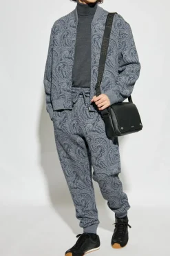 Etro NAVY BLUE Patterned pants