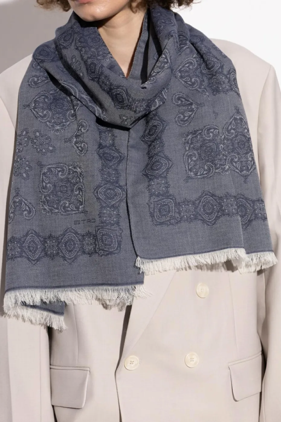Etro NAVY BLUE Patterned scarf