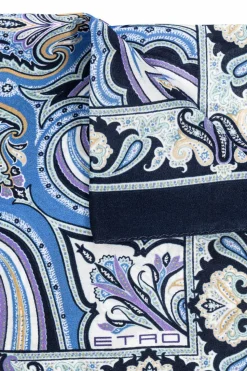 Etro NAVY BLUE Silk pocket square
