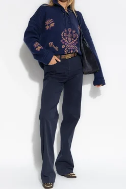 Etro NAVY BLUE Straight-leg trousers