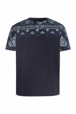 Etro NAVY BLUE T-shirt with a pattern