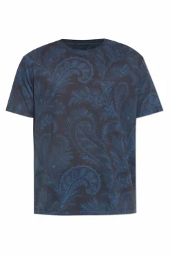 Etro NAVY BLUE T-shirt with a pattern