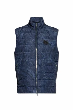 Etro NAVY BLUE Vest with quilted front