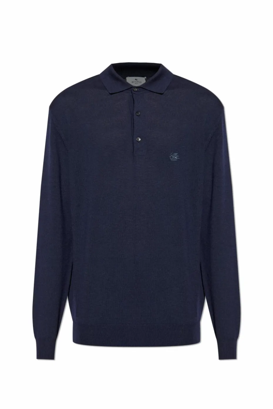 Etro NAVY BLUE Wool long-sleeve polo