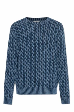 Etro NAVY BLUE Wool sweater with a crew neck
