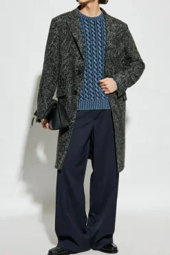 Etro NAVY BLUE Wool sweater with a crew neck