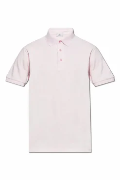 Etro PINK Cotton polo with logo