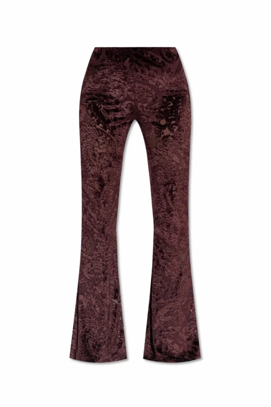 Etro PURPLE Trousers with a velvet pattern