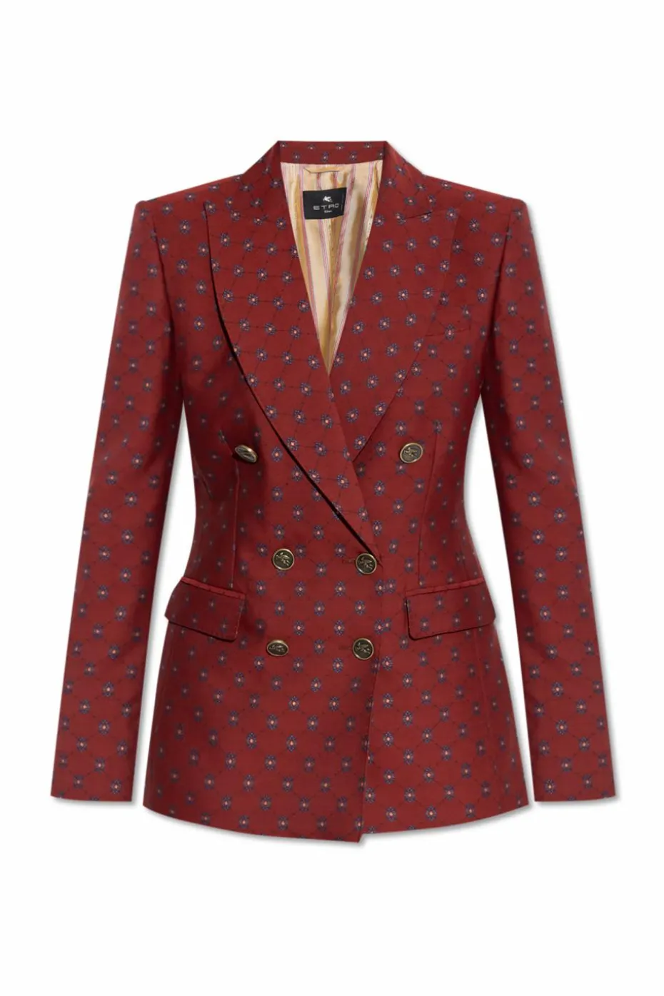 Etro RED Patterned double-breasted blazer