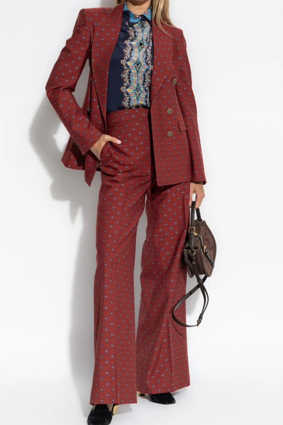 Etro RED Patterned double-breasted blazer