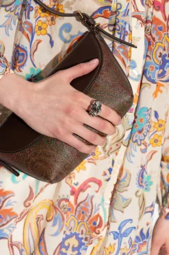 Etro SILVER Ring with crystals