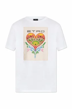 Etro WHITE T-shirt with embroidery