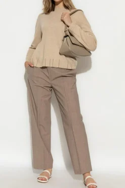 Fabiana Filippi beige Creased trousers