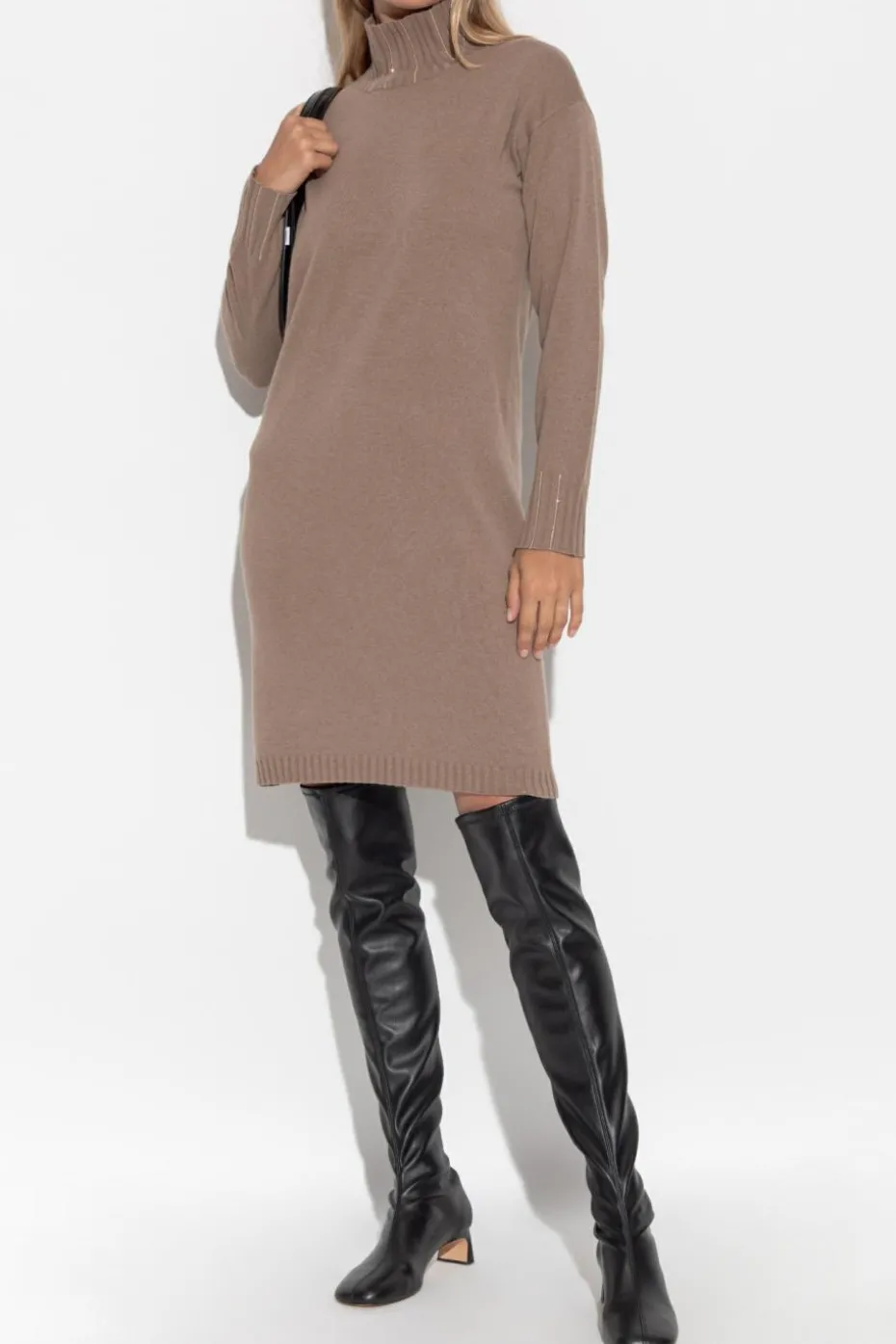 Fabiana Filippi beige Turtleneck dress