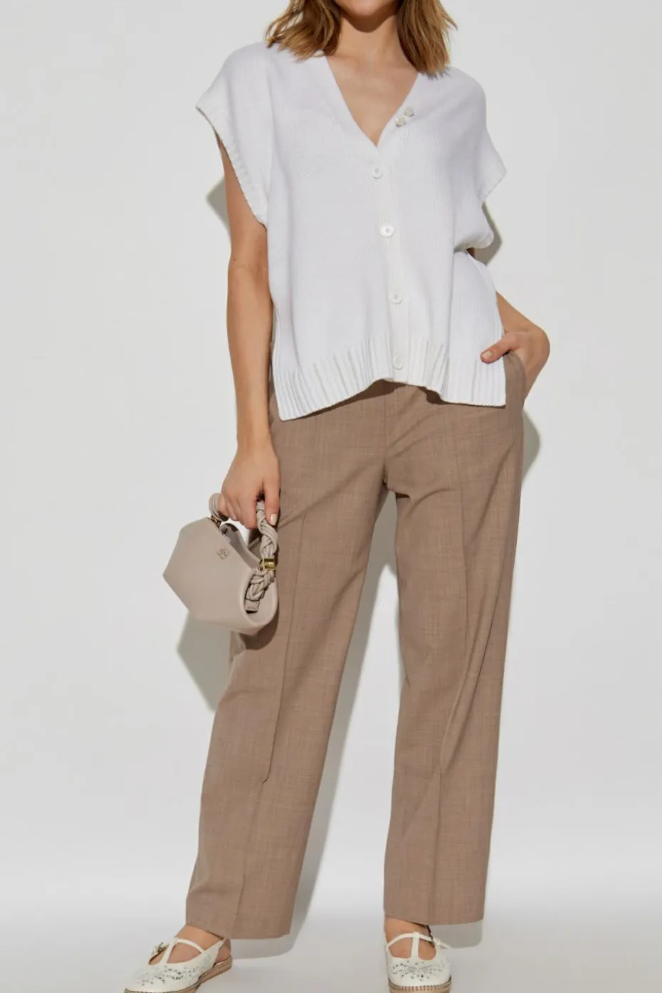 Fabiana Filippi cream Wool cardigan