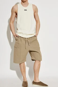 Fear Of God beige Pleated shorts