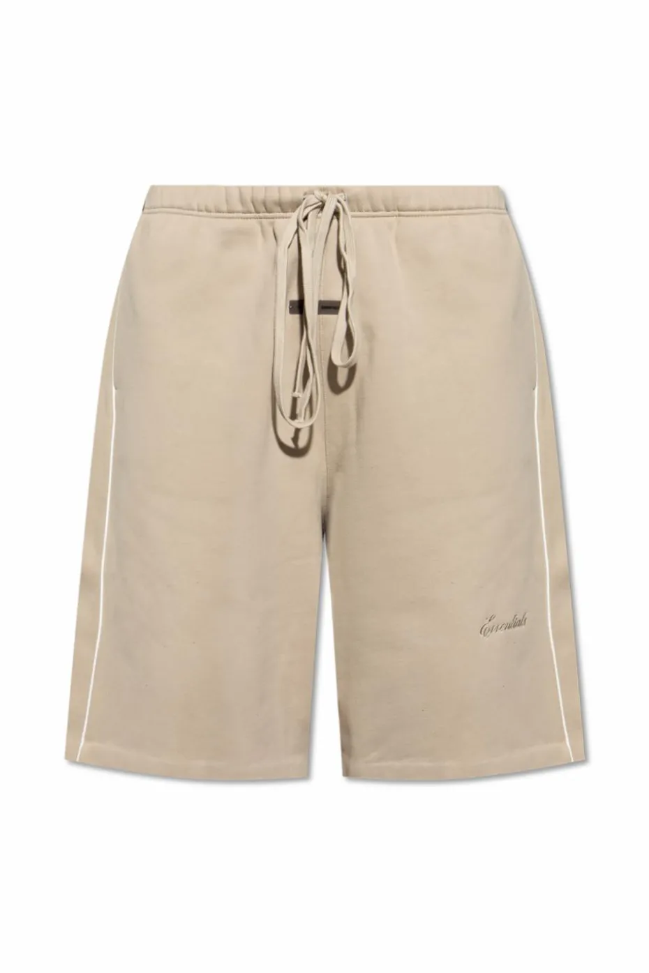 Fear Of God Essentials beige Sweat shorts with side stripes