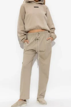 Fear Of God Essentials beige Cropped sweatshirt with logo