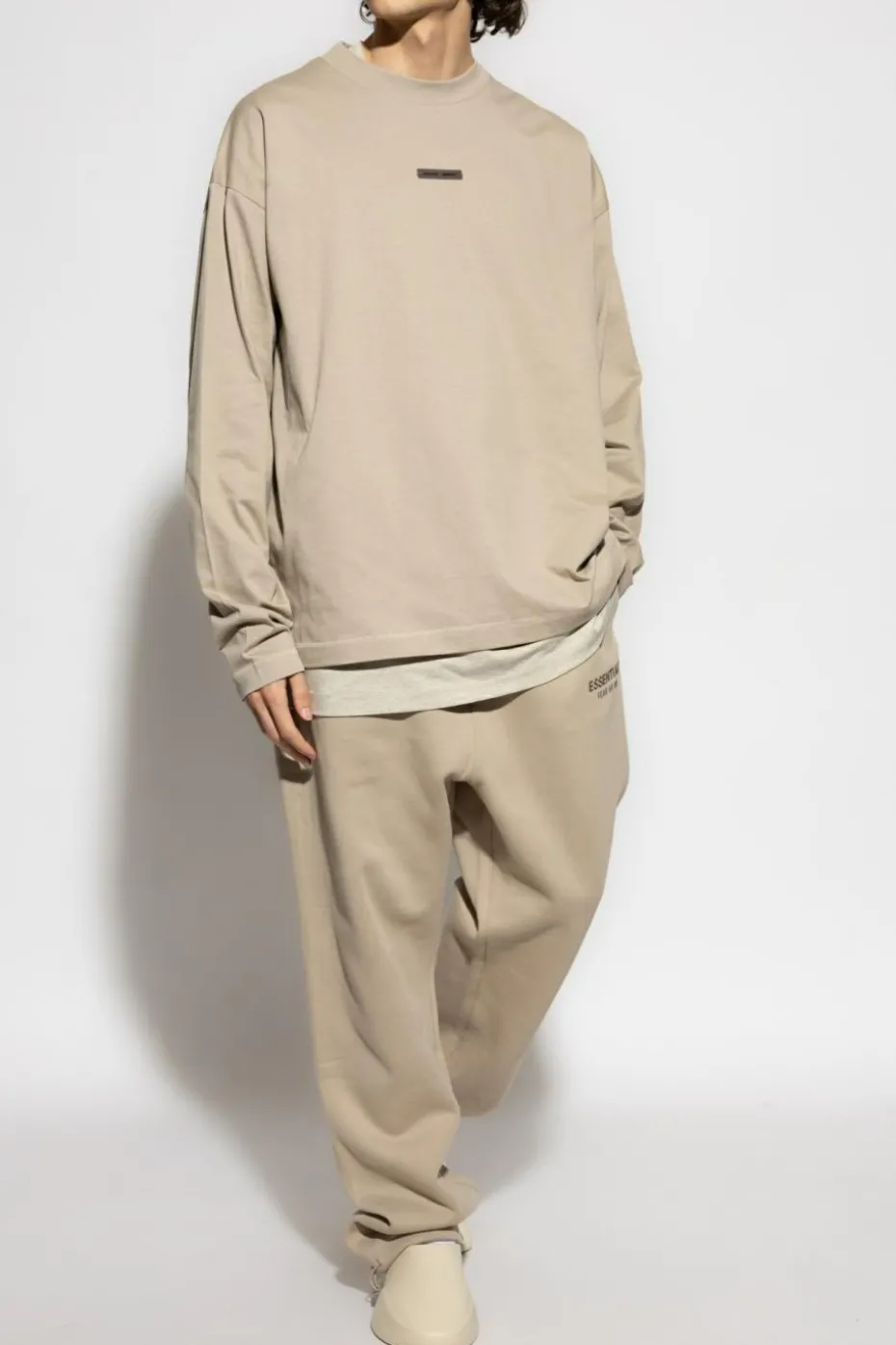 Fear Of God Essentials beige T-shirt with logo