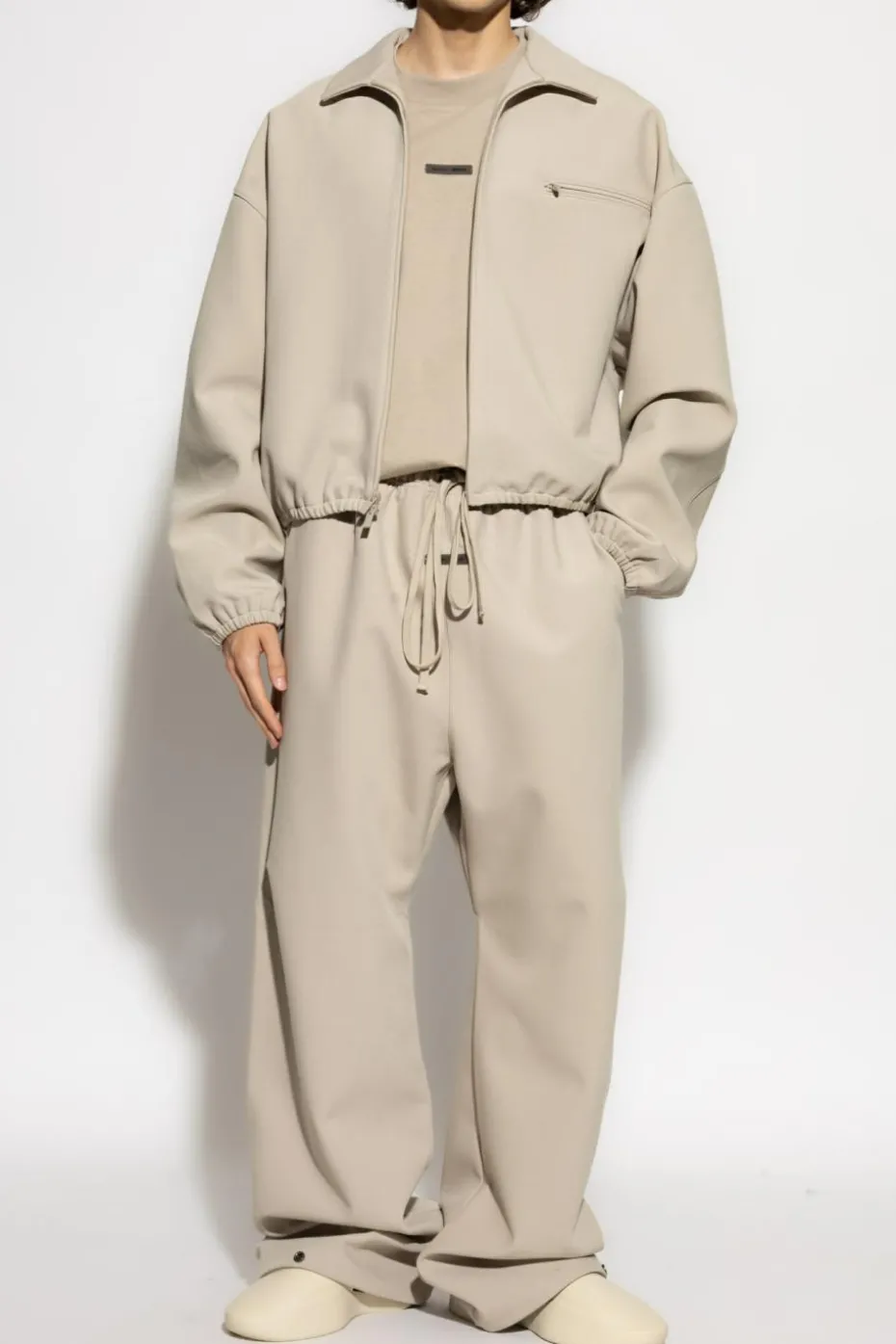 Fear Of God Essentials beige T-shirt with logo