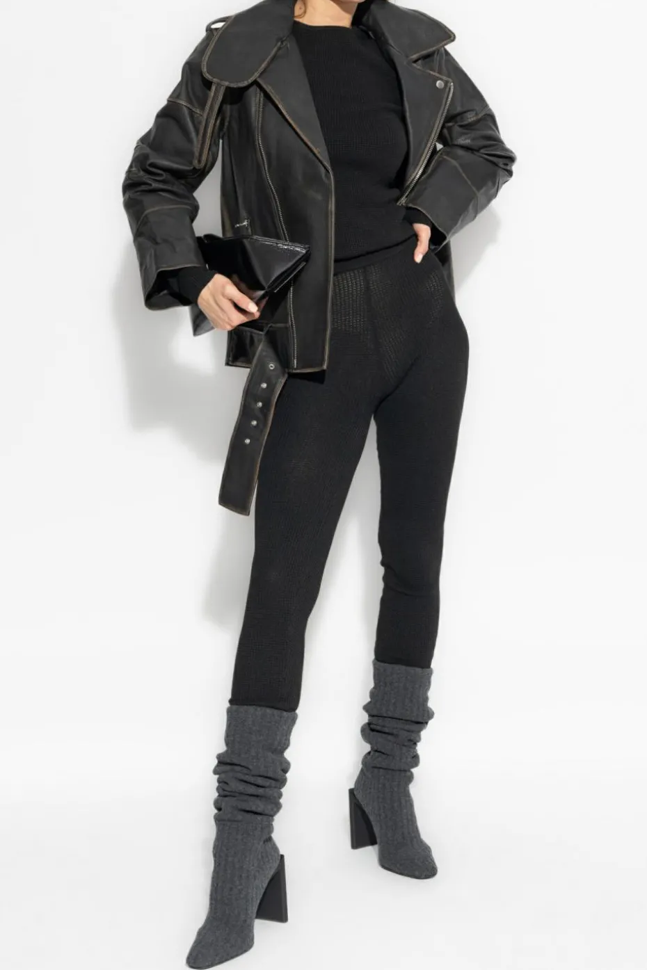 Fear Of God Essentials BLACK Ribbed Leggings