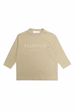 Fear Of God Essentials Kids beige T-shirt with logo