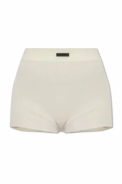 Fear Of God Essentials WHITE Knit shorts with logo