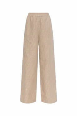 Fendi beige Monogram trousers