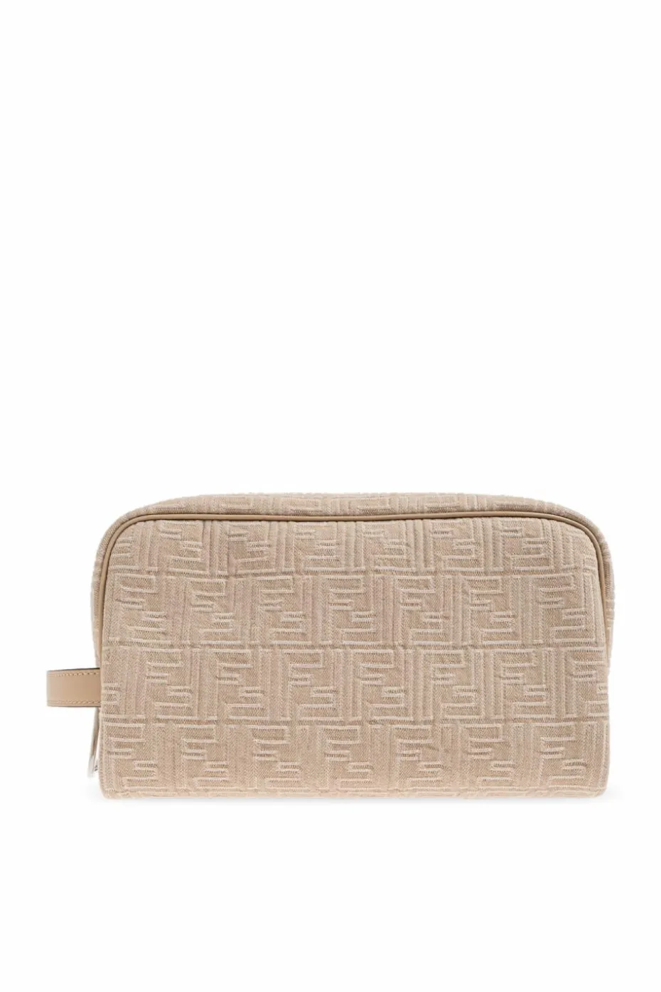 Fendi beige Monogrammed cosmetic bag