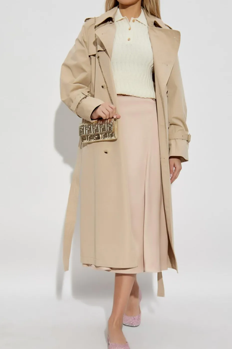 Fendi beige Silk skirt