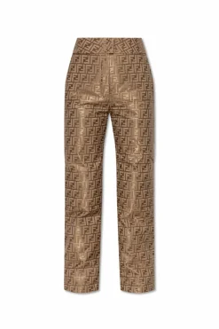Fendi beige Ski pants with monogram