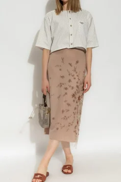 Fendi beige Skirt with decorative finish