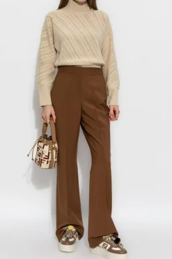 Fendi beige Sweater with stand-up collar