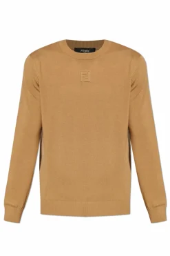 Fendi beige Sweater with embossed logo