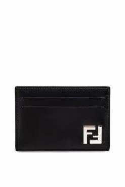 Fendi BLACK Leather card holder