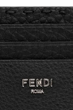 Fendi BLACK Leather card holder