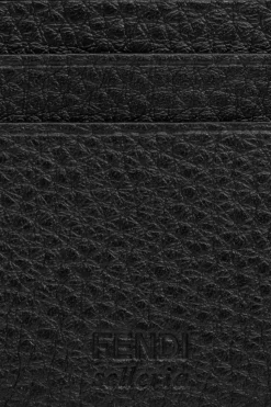 Fendi BLACK Leather card holder