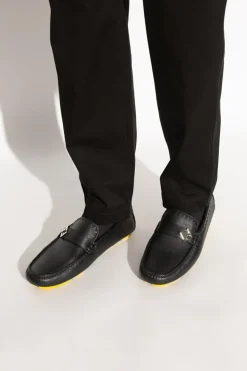 Fendi BLACK Leather Loafers