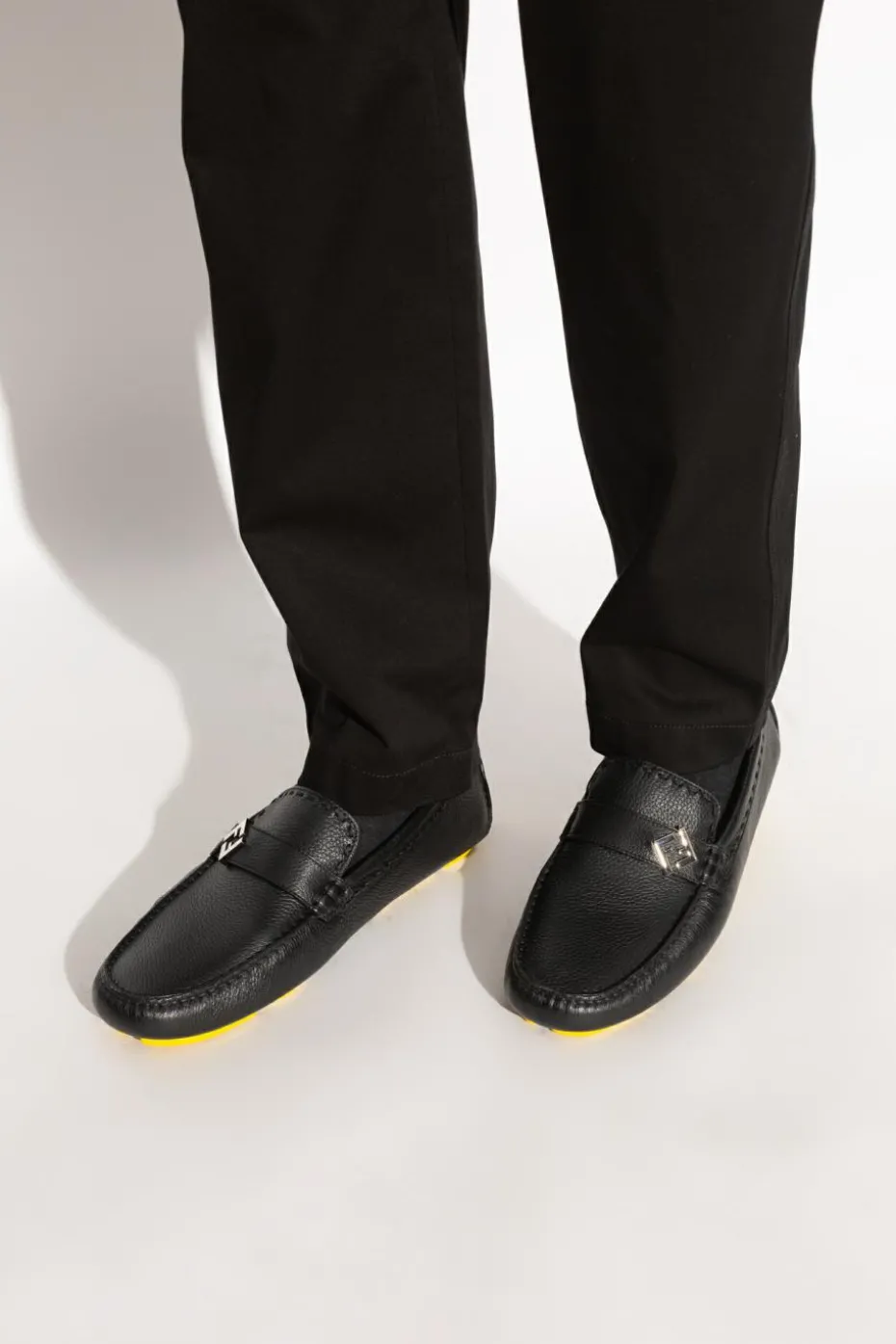 Fendi BLACK Leather Loafers
