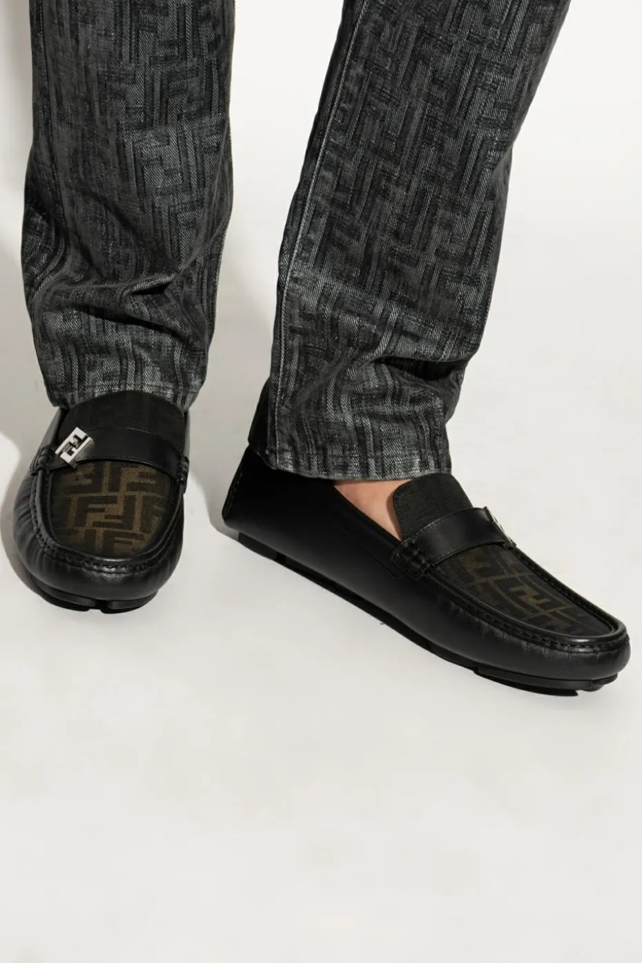 Fendi BLACK Leather Loafers