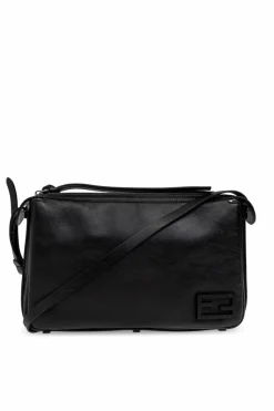 Fendi BLACK Leather shoulder bag āSimply Fendi Mediumā