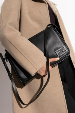Fendi BLACK Leather shoulder bag ‘Simply Fendi Medium’