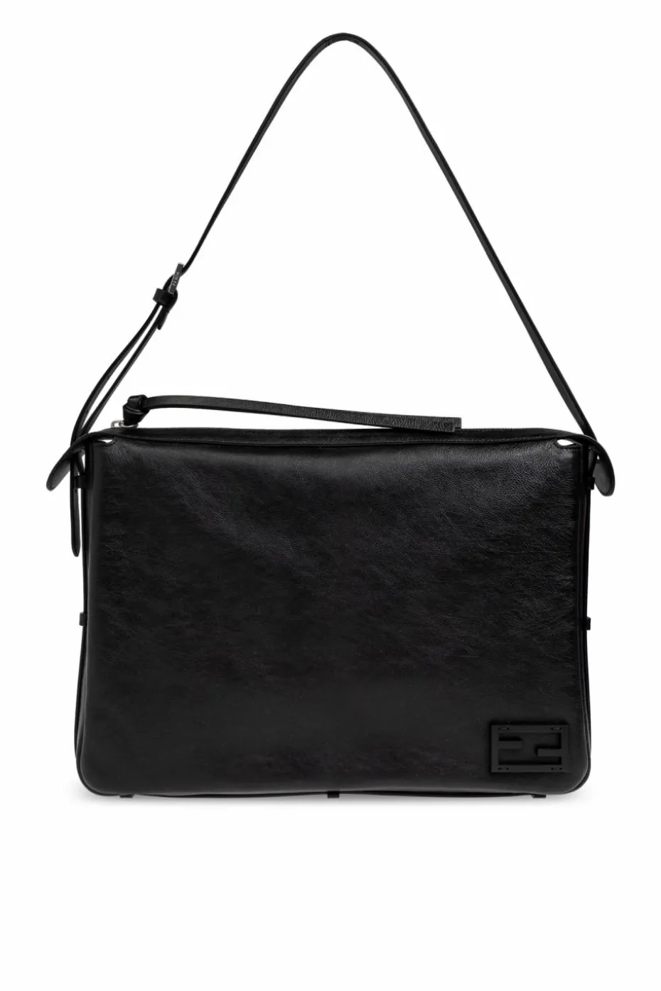 Fendi BLACK Leather shoulder bag 'Simply Fendi Large'