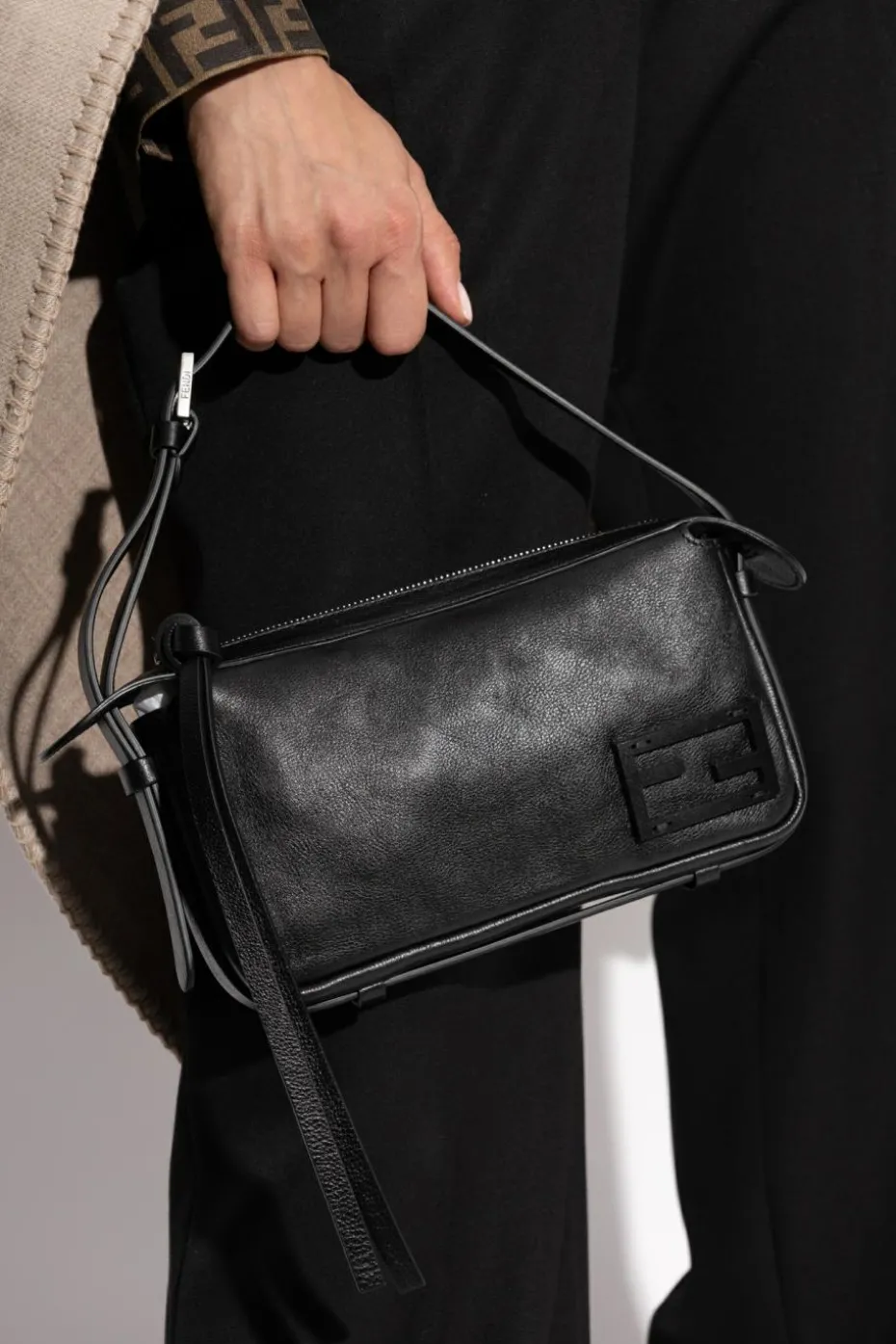 Fendi BLACK Leather shoulder bag ‘Smiply Fendi Mini’