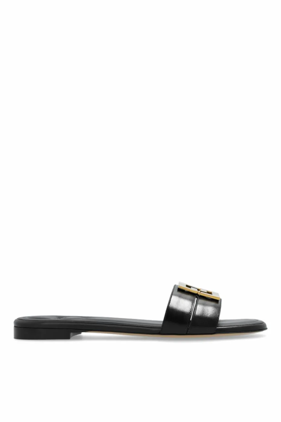 Fendi BLACK Leather Slippers 'Fold'