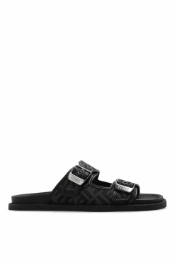 Fendi BLACK Monogrammed slides