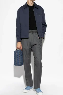 Fendi BLACK Polo shirt with an appliqué in the shape of a logo